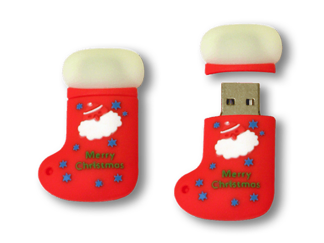Mikulás-zokni - usb alakos pendrive