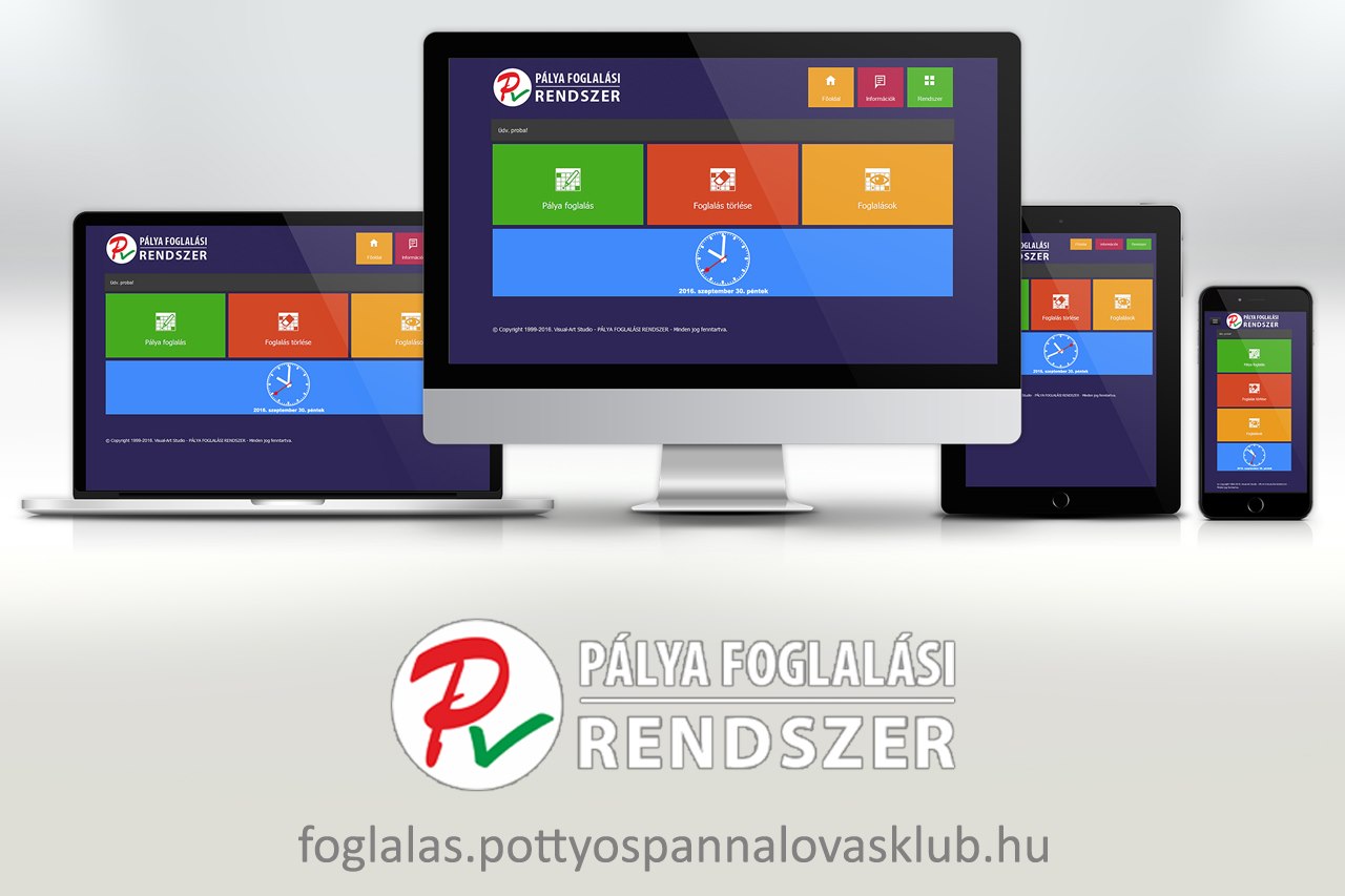 Pálya foglalási rendszer reszponzív weboldal